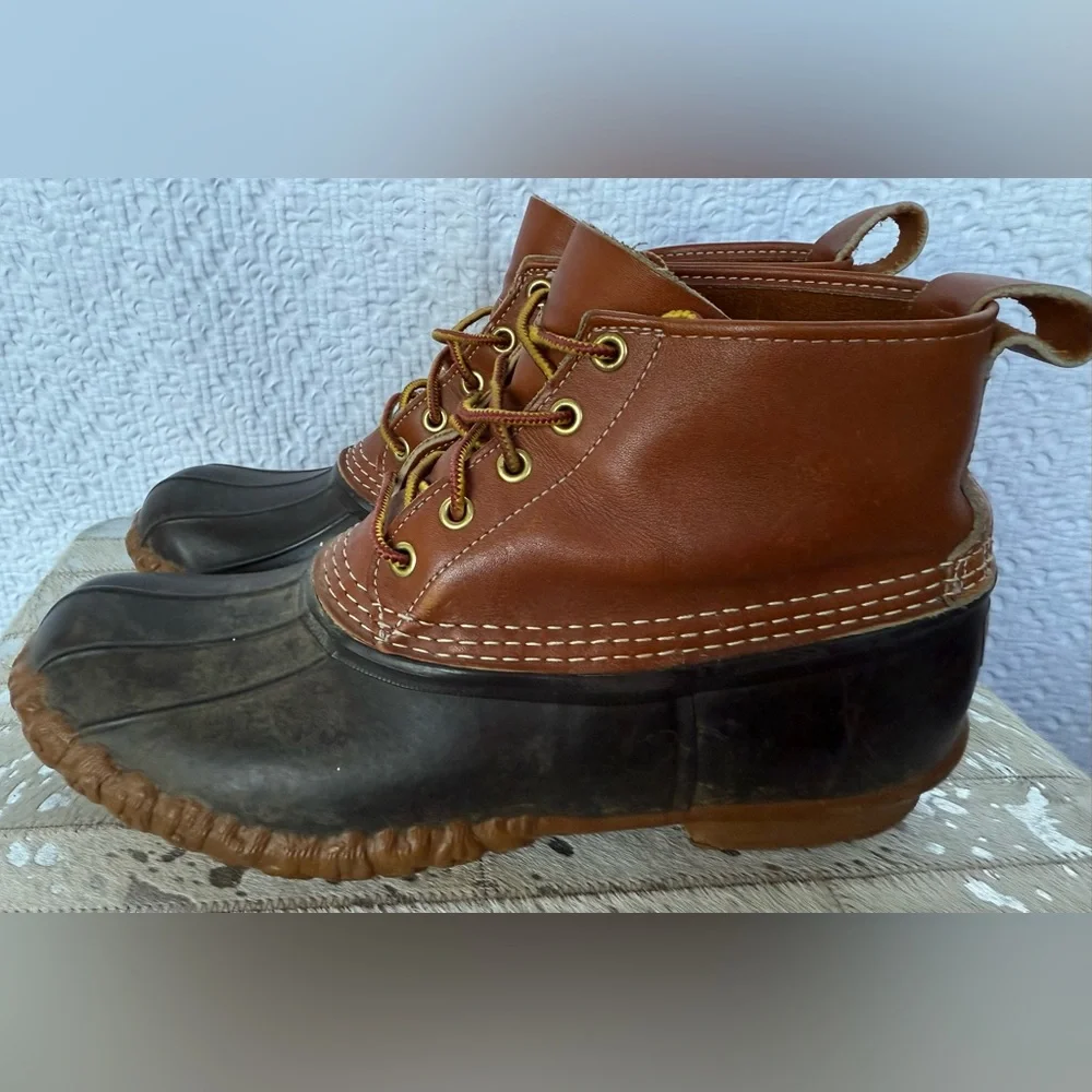 L.L.Bean Men’s Bean Boots Leather & Rubber Duck Boots Size 10M USA Made